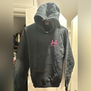 Black Hoodie with Pink Logo